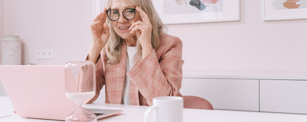 Elderly person working on taxes