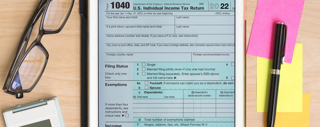 US Tax Form 1040 for 2022